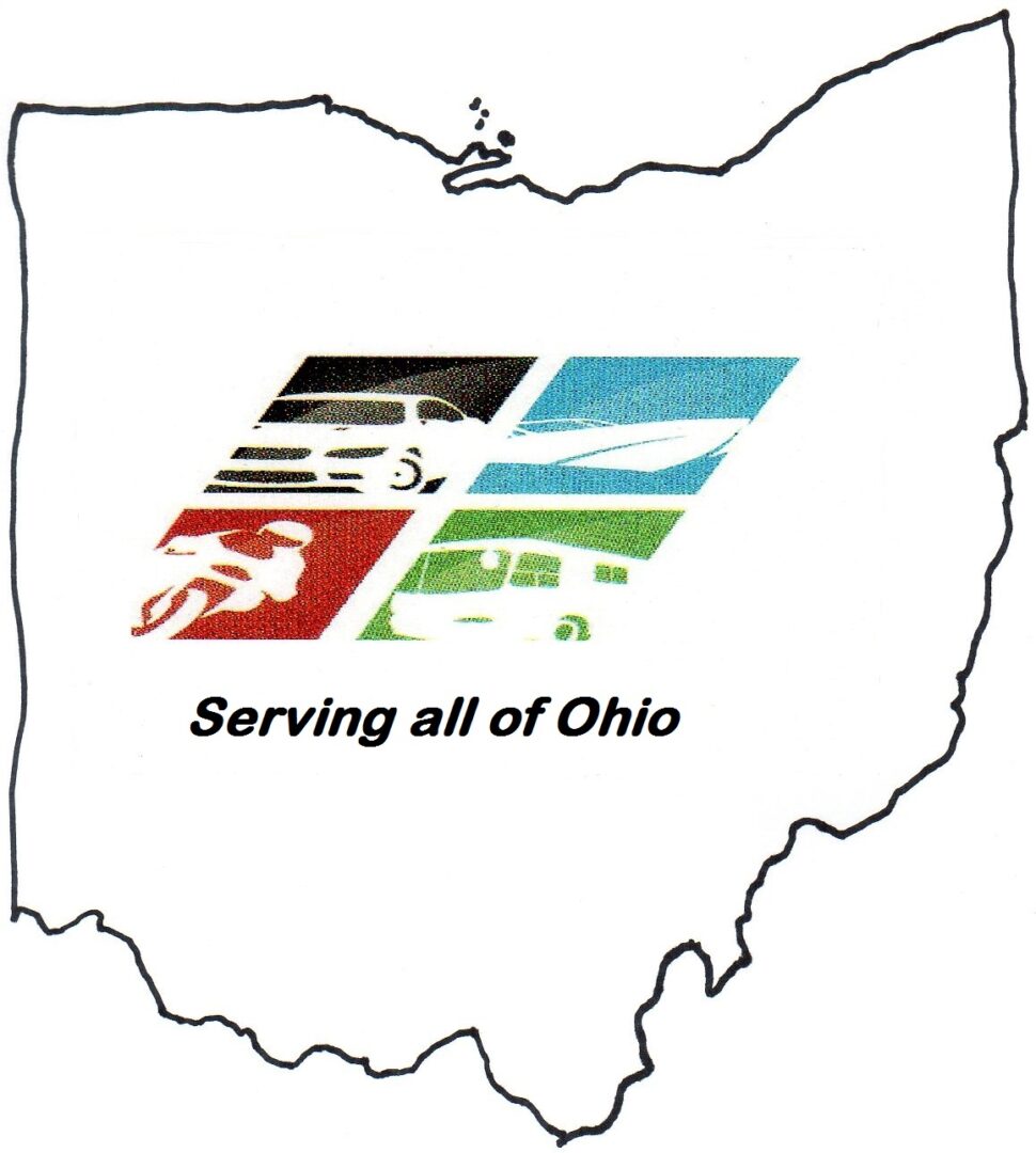 A map of ohio with the words " serving all of ohio ".